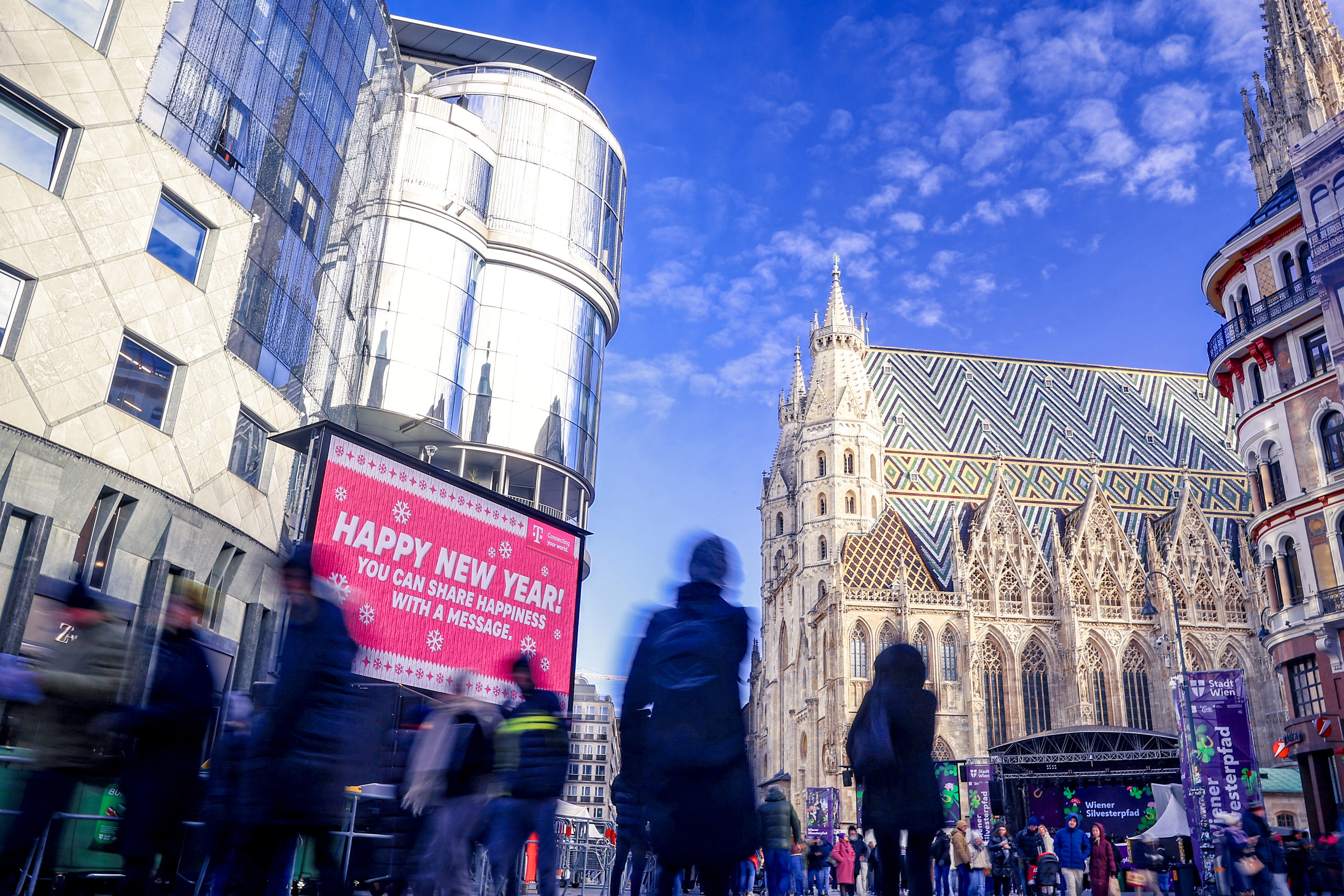 Wir vermarkten erneut DOOH-Screens am Wiener Silvesterpfad